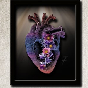 Human Heart Wall Art - Human Heart Print - Vintage Anatomy Wall Art - Vintage Human Anatomy Illustration - INSTANT DOWNLOAD - Image#707