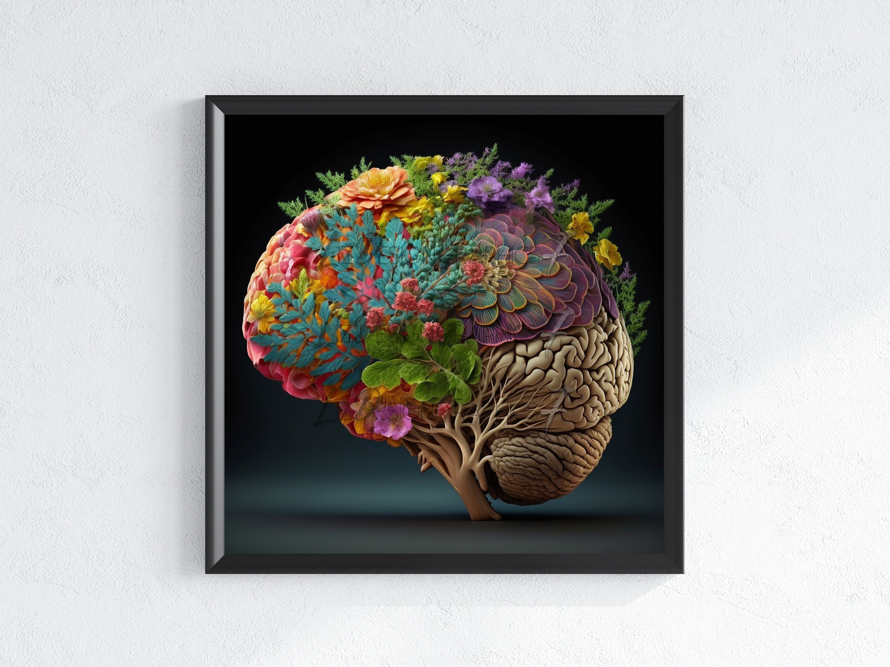 Human Brain Art Human Brain Wall Art Medical Gift Cardiologist Human ...