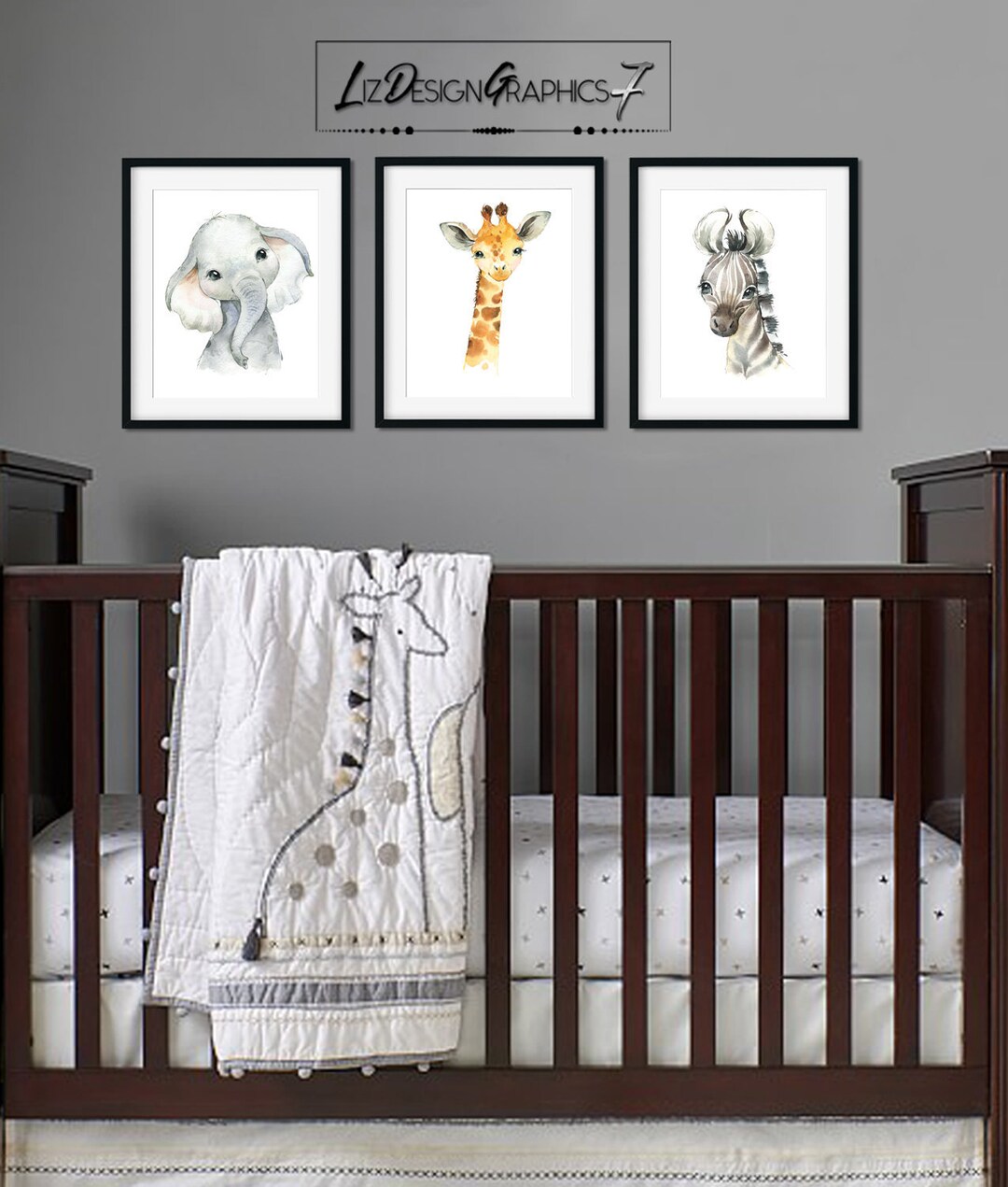 Safari Baby Animal Print Set Safari Baby Animal Wall Art Etsy