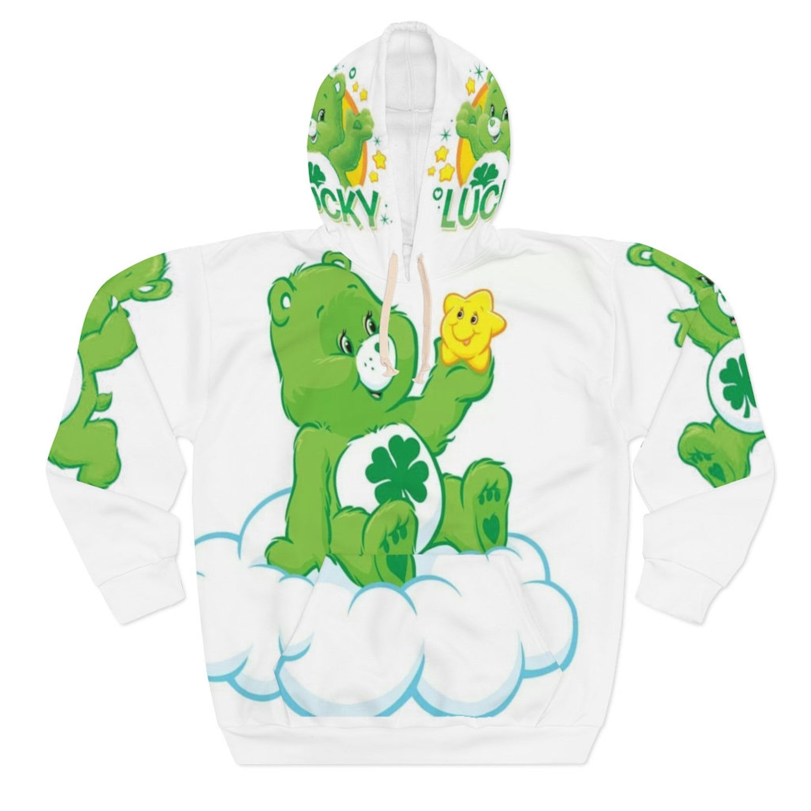 Lucky Care Bear AOP Unisex Fleece Hoodie Care Bear Hoodie Etsy
