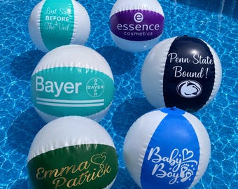 Personalized Beach Balls, Custom Party Favor, Destination Wedding, custom logo