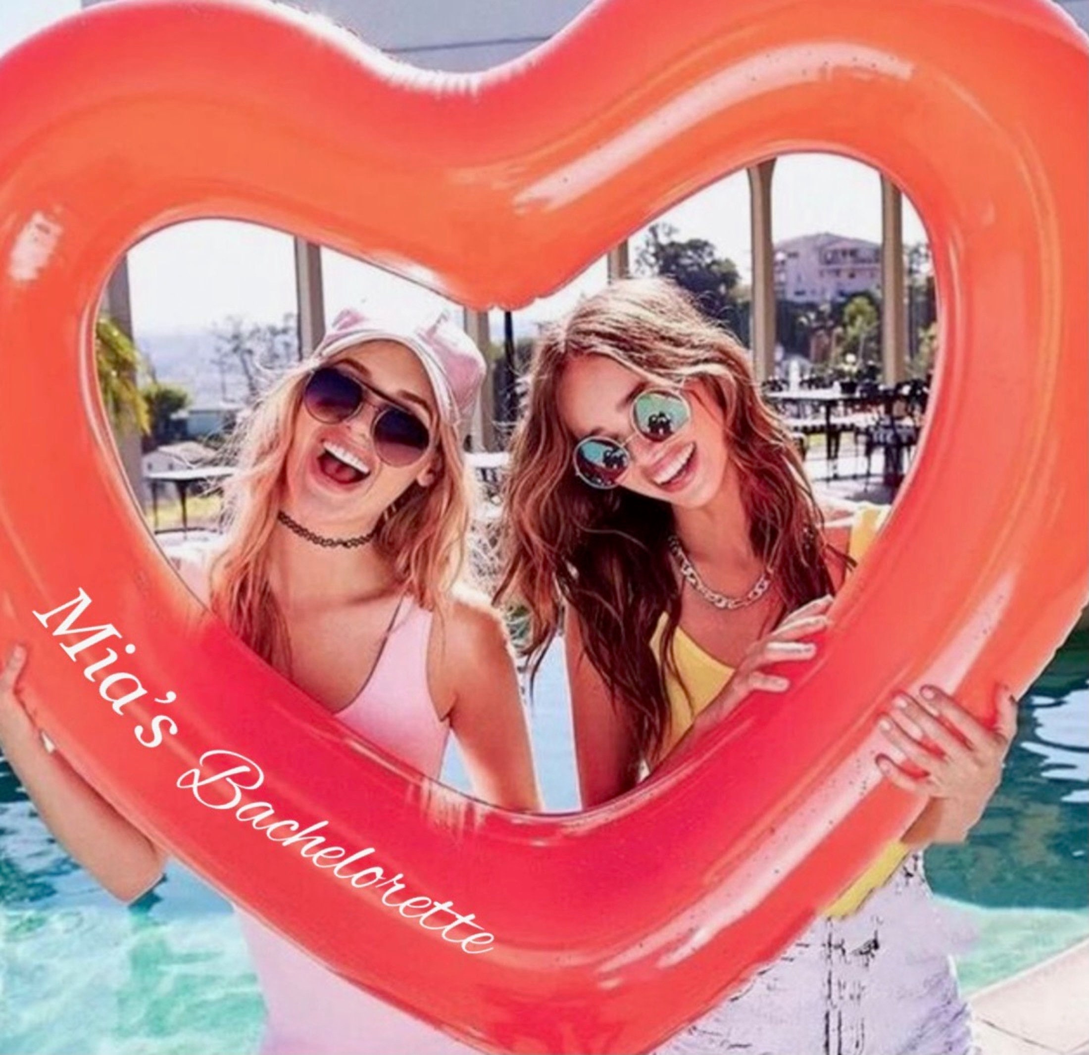 Customized or Personalized Heart Pool Float, Engagement Ring Float, Bachelorette Party, Wedding Favor, Bride Float, Destination Wedding