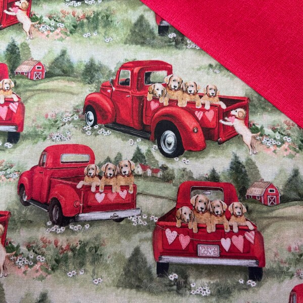 Red Truck - Valentines - Cross Stitch Project Bag - Available in Large - Mini