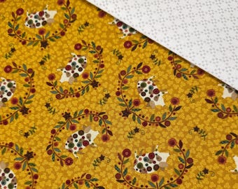 Hogging Attention   - Pig  - Pennyberry Farm fabric by Kim Diehl - Cross Stitch Project Bag - Available in Large - Mini