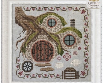 Maison de hobbit et kit de fil dentaire - Série Fabulous House #5 - par Cottage Garden Samplings