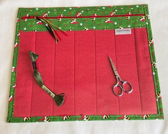 Santa Bees  - Cross Stitch Project Bag - Available in Large - Mini