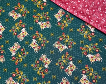 Bust A Moove  - Cow  - Pennyberry Farm fabric by Kim Diehl - Cross Stitch Project Bag - Available in Large - Mini