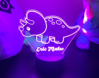 Personalized Dinosaur Night Light, Dinosaur Boys Acrylic Led Night Light, Kids Bedroom Decor, Bedroom Decor Gifts for Boys Room