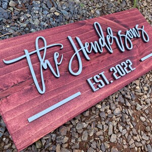 Custom Wood Sign Personalized Family Name Sign Last Name Pallet Sign Wedding Gift Home Wall Decor Anniversary Gift image 8