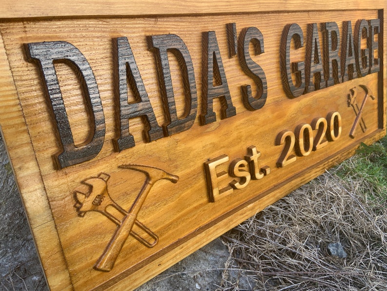 Gifts for Men Workshop Wood Sign Garage Sign Personalized Man Birthday Fathers Day Gift Wood Workshop Sign Husband Custom Mechanic Sign