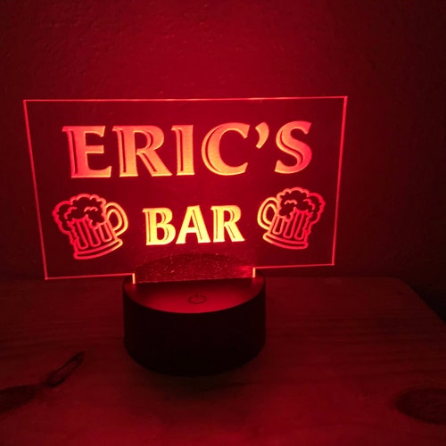 Personalized Coffee Bar Sign Night Light Led Acrylic Lamp Etsy