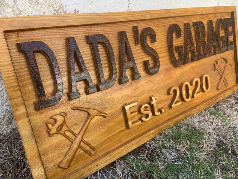 Gifts for Men Workshop Wood Sign Garage Sign Personalized Man Birthday Fathers Day Gift Wood Workshop Sign Husband Custom Mechanic Sign