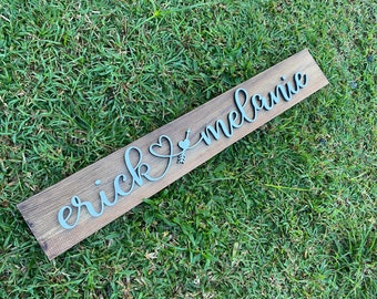 Personalized Pallet Sign for Couples, Boyfriend Gift, Fiance Wedding Gift, Custom Name Couples Gift for Wedding, Mr and Mrs Sign, Wedding