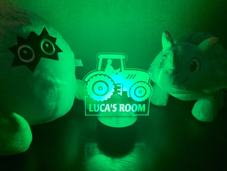 Personalized Tractor Night Light Farming Boys Acrylic Led Etsy UK