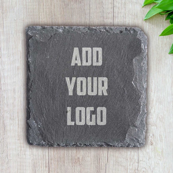 BULK Custom Logo Gifts, Logo Coaster, Promotional Items, Corporate Gifts, Business Guest Favors, Custom Slate Coasters, Giveaway Items Slate