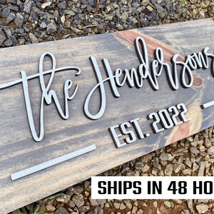 Custom Wood Sign Personalized Family Name Sign Last Name Pallet Sign Wedding Gift Home Wall Decor Anniversary Gift image 2