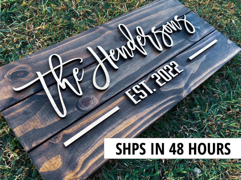 Custom Wood Sign Gift - Personalized Family Name Sign - Last Name Pallet Sign - Wedding Gift - Home Wall Decor-| Anniversary Gift