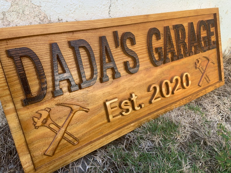 Gifts for Men Workshop Wood Sign Garage Sign Personalized Man Birthday Fathers Day Gift Wood Workshop Sign Husband Custom Mechanic Sign