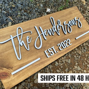 Personalized Wood Sign - Custom Family Name Sign - Last Name Pallet Sign - Wedding Gift - Home Wall Decor-| Anniversary Gift