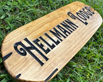 Engraved Wood Sign with Custom Text - Personalized Wood Sign for Rustic Cabin - Outdoor Custom Sign with Custom Text and Personalized Sign