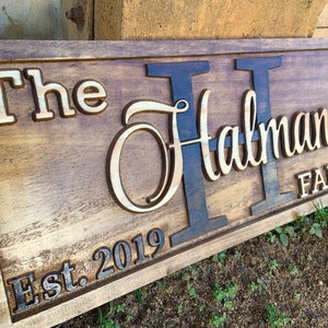 Personalized Wedding Gift Last Name Established Sign Family Name 3D Wooden Sign Custom Wood Sign Anniversary Couple Gift Personalized Sign