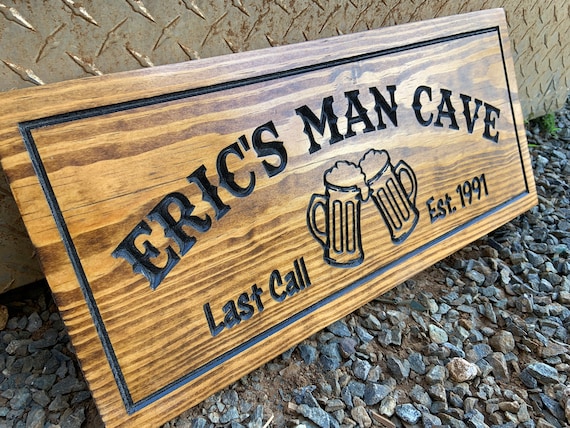 Personalized Man Cave Sign Custom Bar Signs Wood Groomsmen Gift
