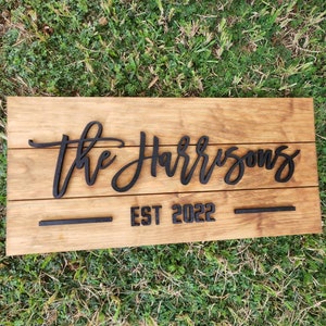 Personalized Wood Sign Gift Personalized Family Name Sign Last Name Pallet Sign Wedding Gift Home Wall Decor Anniversary Gift image 4