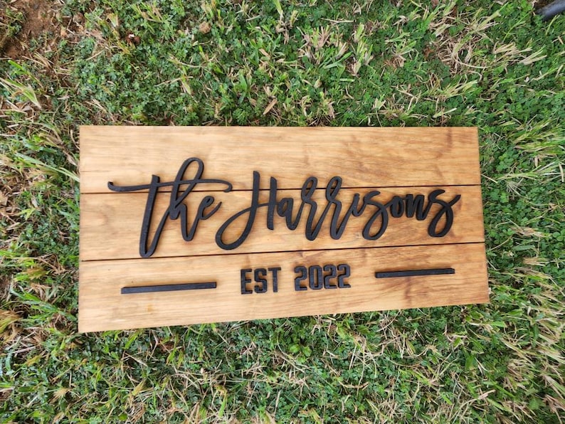 Personalized Wood Sign Gift Personalized Family Name Sign Last Name Pallet Sign Wedding Gift Home Wall Decor Anniversary Gift image 4