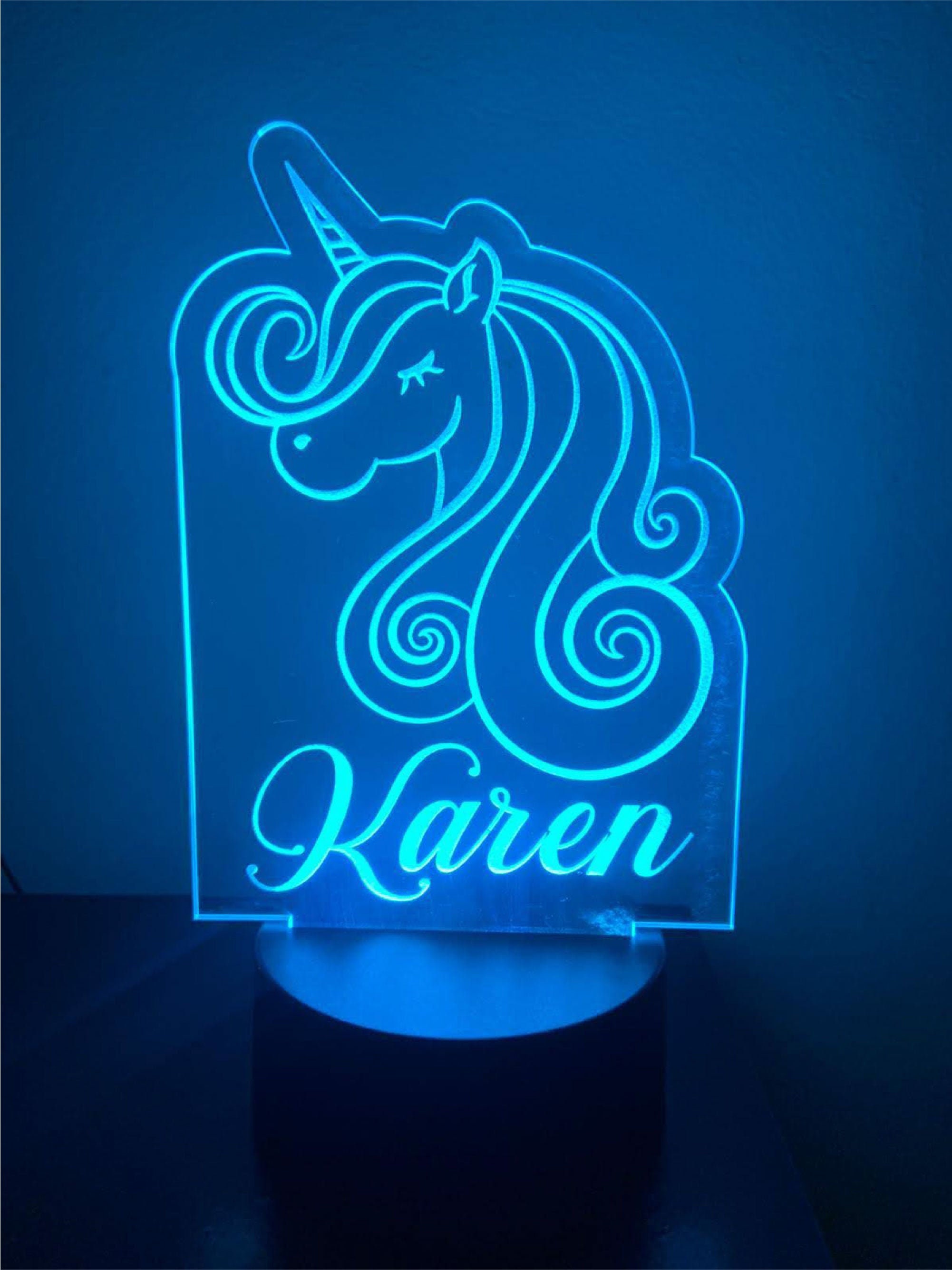 Personalized Unicorn Night Light Girls Room Acrylic Led Night Etsy