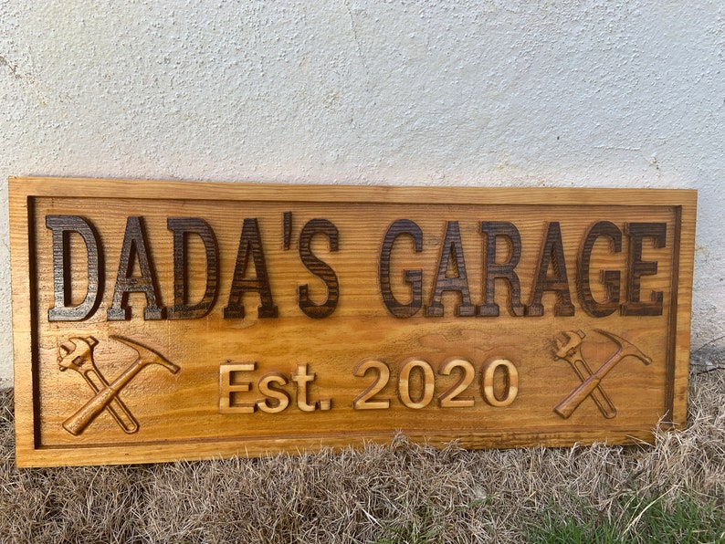 Gifts for Men Workshop Wood Sign Garage Sign Personalized Man Birthday Fathers Day Gift Wood Workshop Sign Husband Custom Mechanic Sign