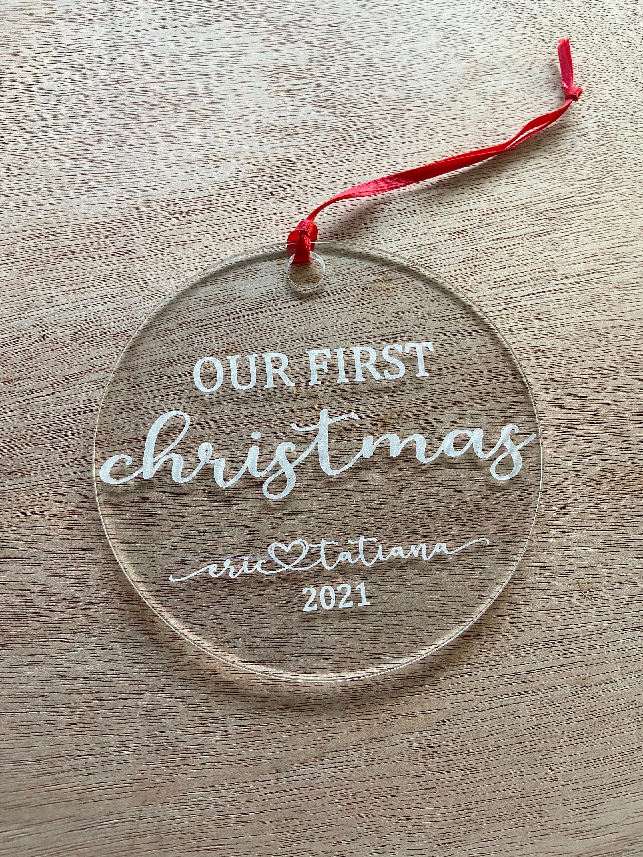 Custom Photo First Christmas Together, Clear Acrylic Wedding Christmas –  Elation Factory Co