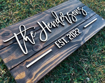 Custom Wood Sign Gift - Personalized Family Name Sign - Last Name Pallet Sign - Wedding Gift - Home Wall Decor-| Anniversary Gift