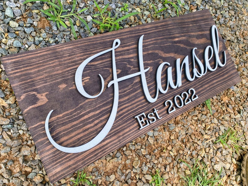 Custom Wood Sign Personalized Wedding Gift with Last Name Established Sign Family Name Sign Anniversary Gift for Wedding Couples Gift image 4