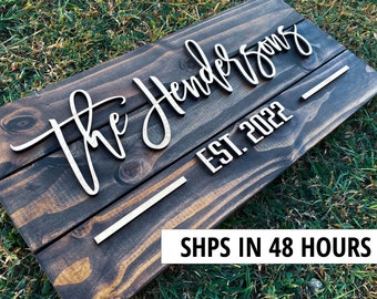 Custom Wood Sign - Personalized Family Name Sign - Last Name Pallet Sign - Wedding Gift - Home Wall Decor-| Anniversary Gift