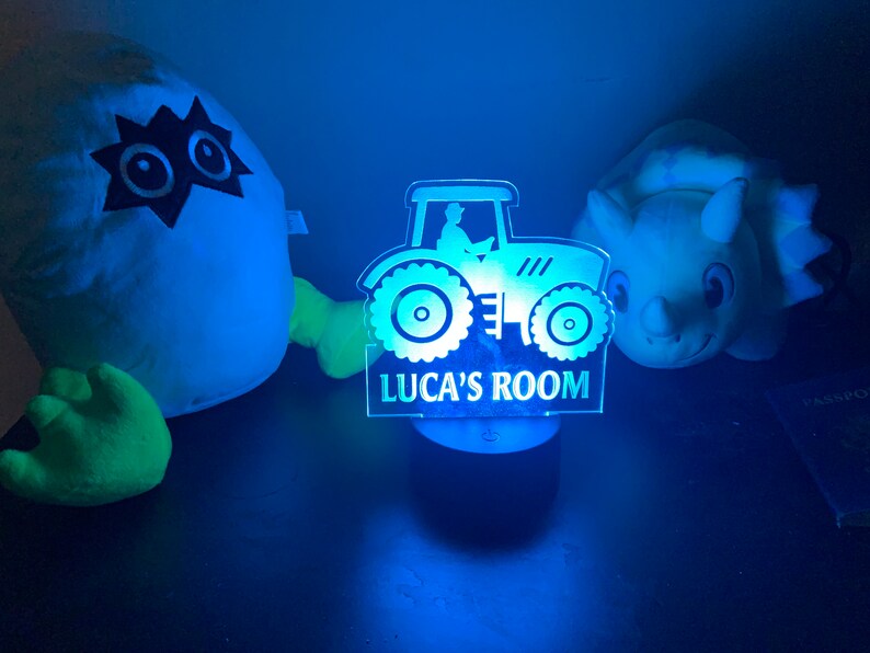 Personalized Tractor Night Light Farming Boys Acrylic Led Etsy UK