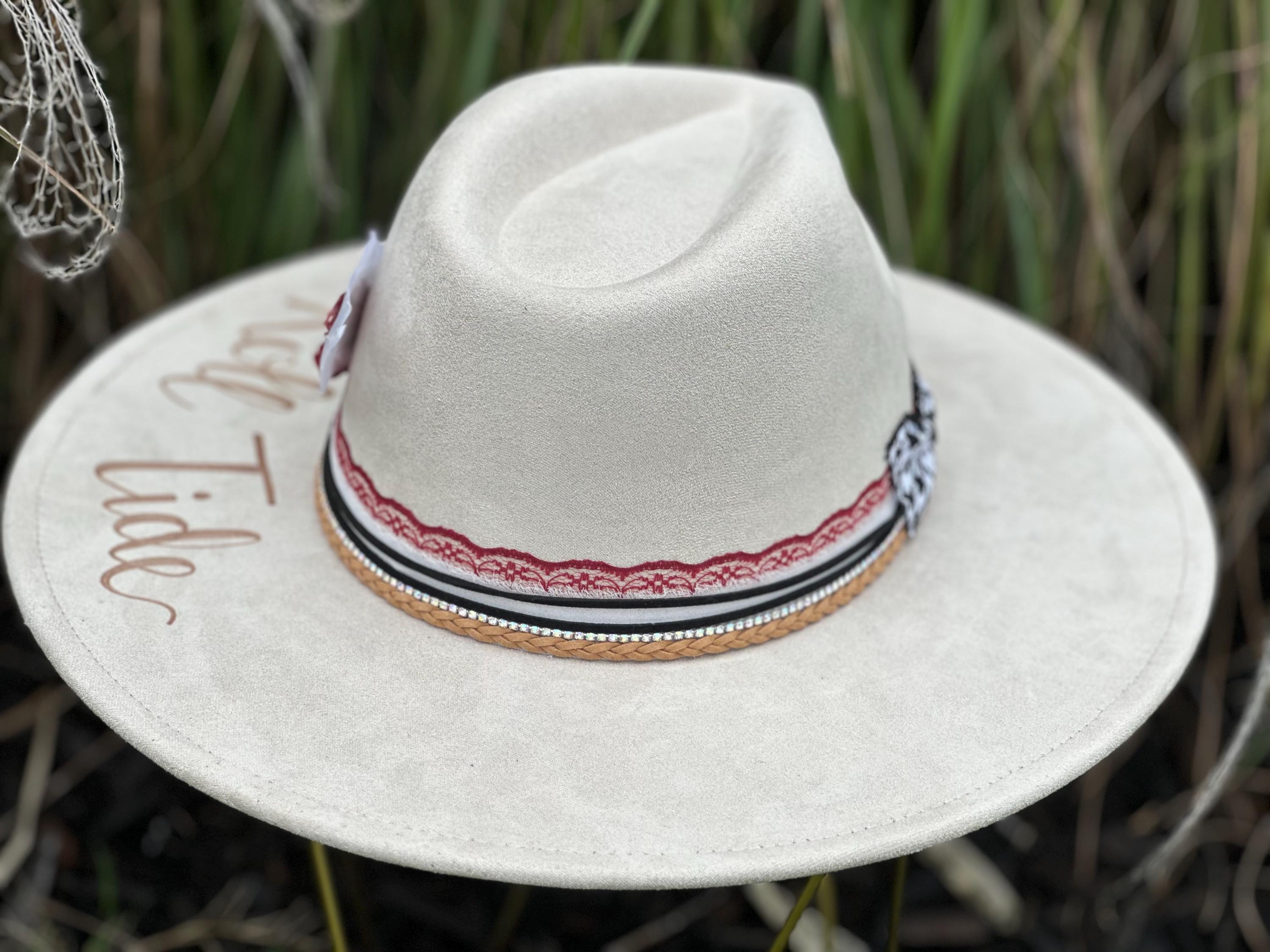 Alabama Roll Tide Cowgirl Hat - Custom Hand-burned College  display picture 3