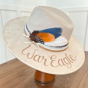 Wide Brim Fedora With Feather - Etsy display picture 1