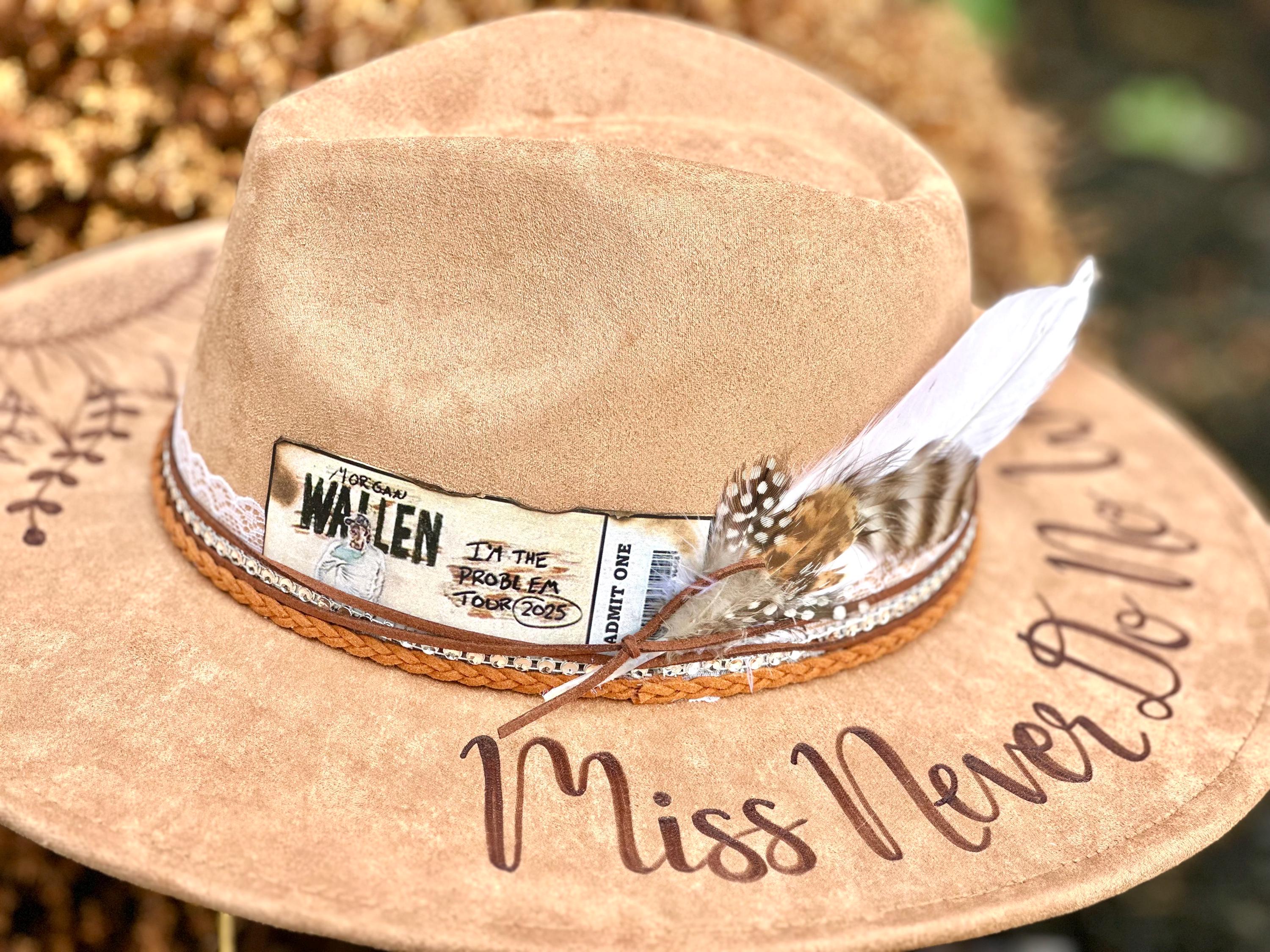 Morgan Wallen Concert Hat - Custom Cowboy Hat - Miss Never  display picture 2