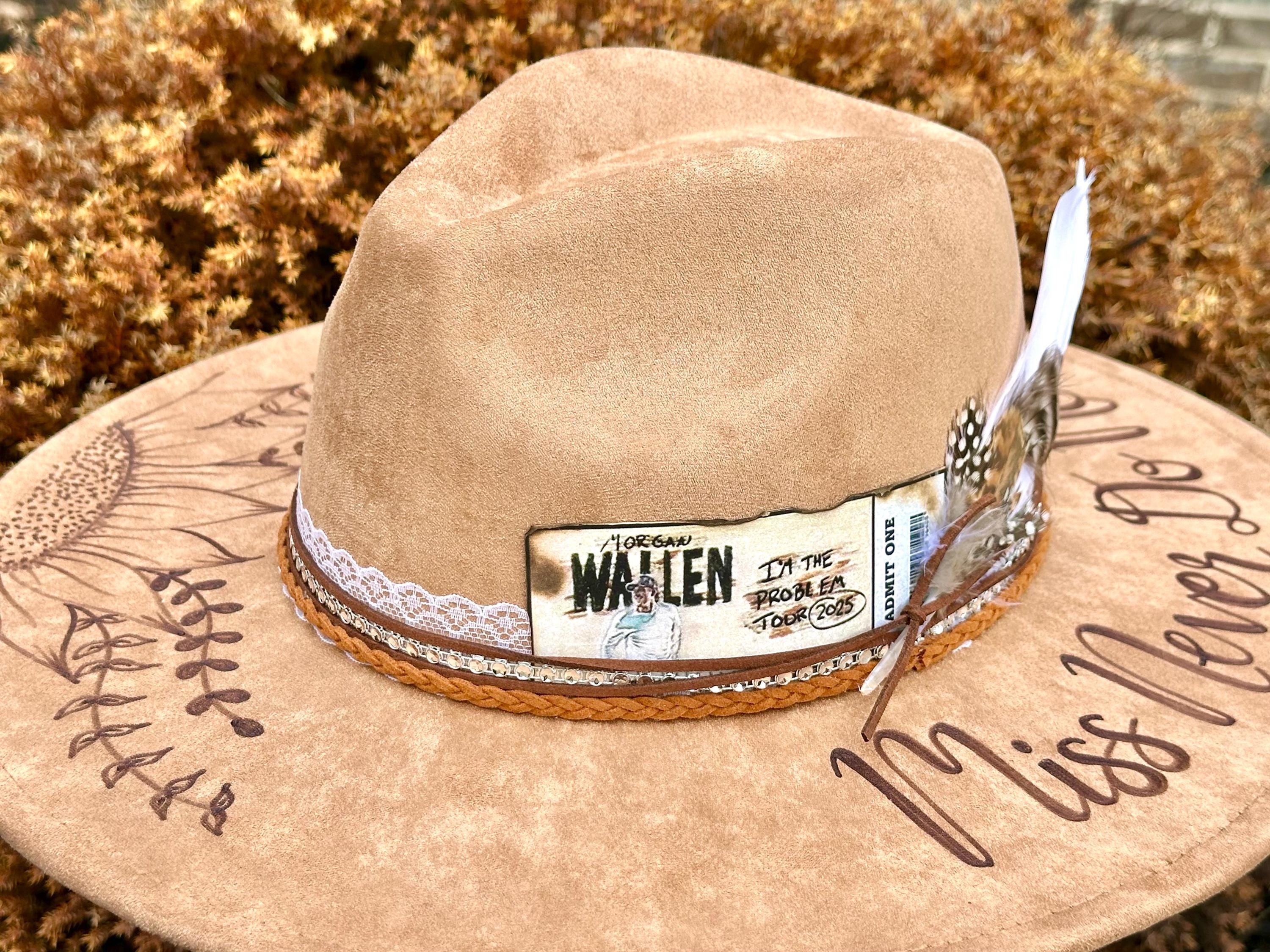 Morgan Wallen Concert Hat - Custom Cowboy Hat - Miss Never  display picture 1