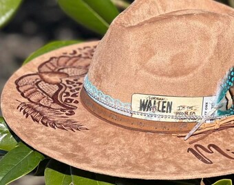 Morgan Wallen Custom Cowboy Hat, Personalized feather colors & song title. Includes ticket stub for Morgan Wallen Tour 2026, Cowgirl Fedora