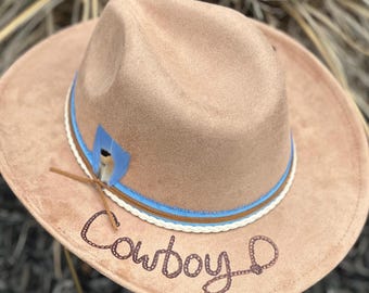Custom Hand Burned Toddler Cowboy Hat - Child’s Western Birthday Cowboy Hat - Personalized Hat for Kids