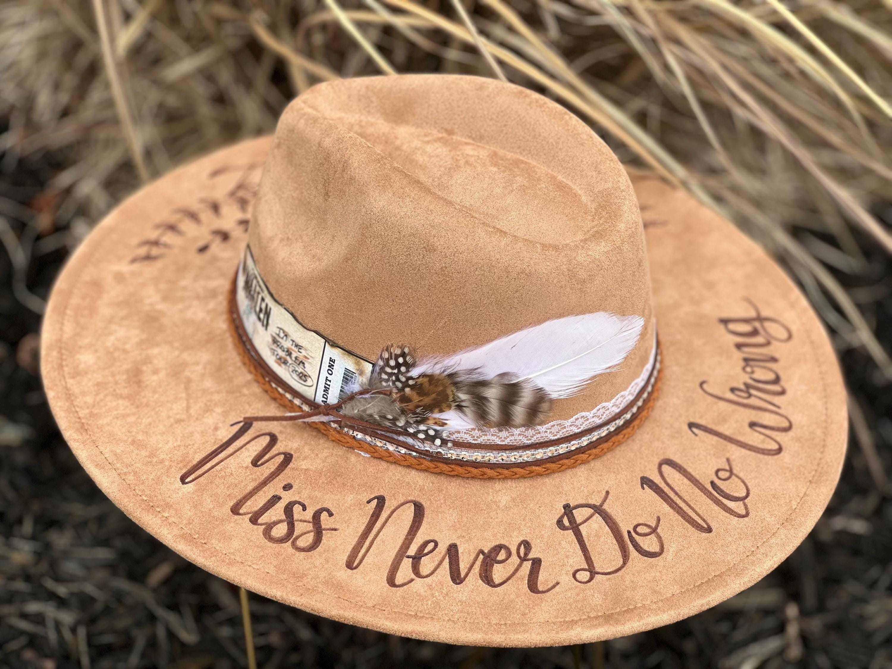 Morgan Wallen Concert - Black Suede  \'Somebody\'s Problem\' Chain-Trim Cowboy Hat What we would wear to a Morgan Wallen concert  main image 4