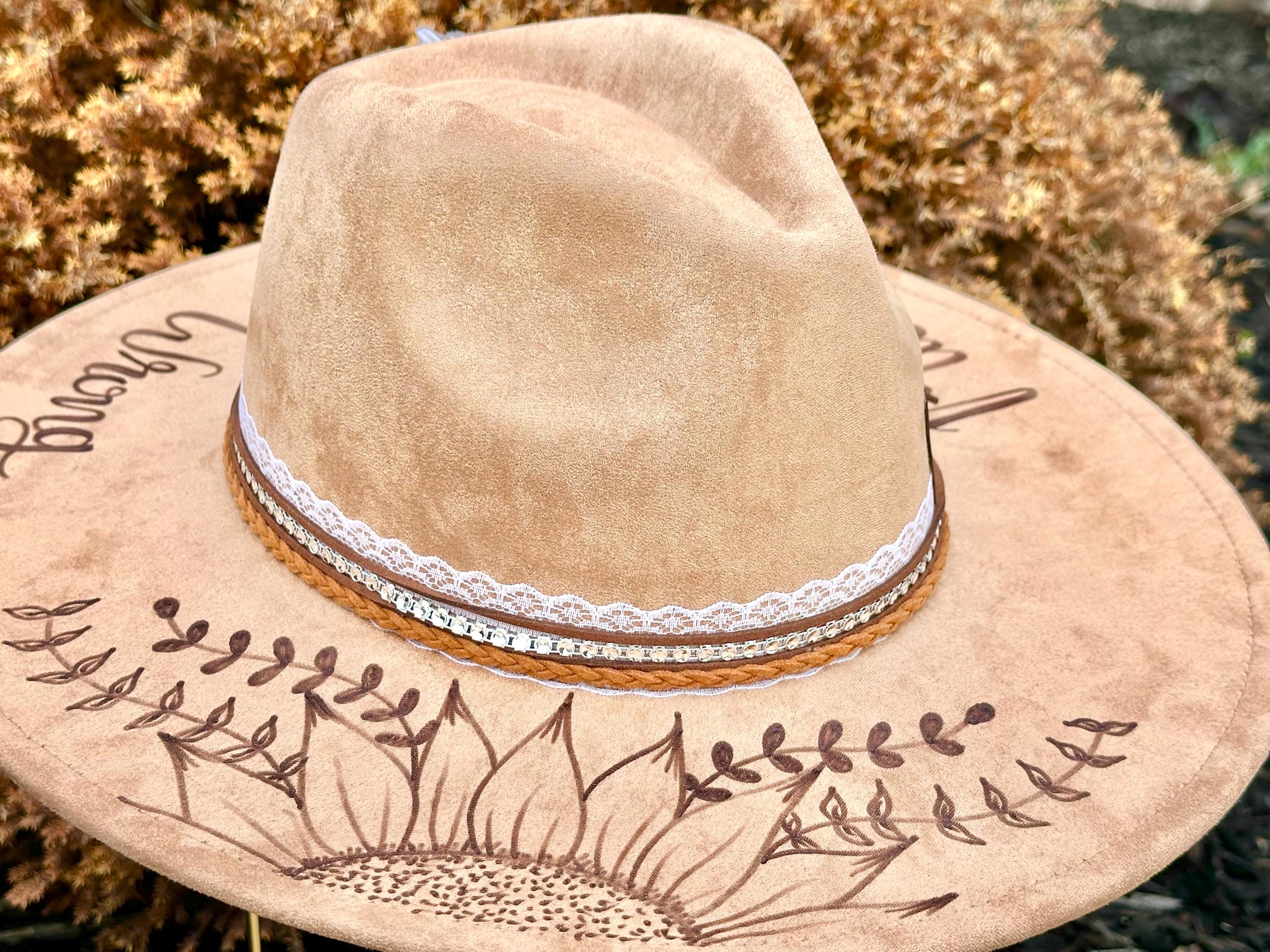Morgan Wallen - Somebody\'s Problem Cream Suede Cowboy Hat with Gold Chain Trim Morgan Wallen Somebodys Problem Hat - Etsy main image 4