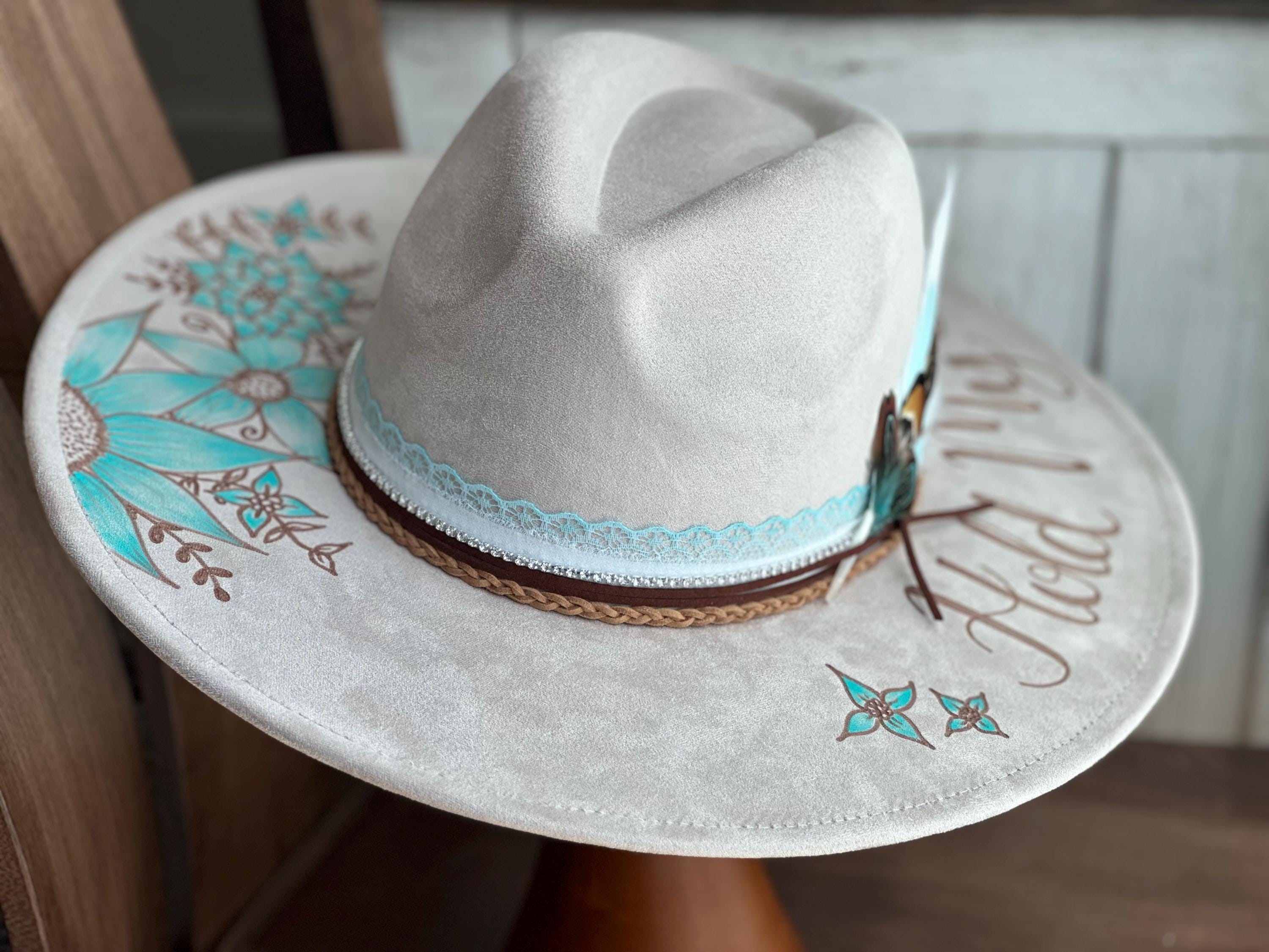 Buck&Brana Cowboy Hat with Turquoise Accent Band Couple of stunning palms right here ! #hatbar #bchatbar  main image 3