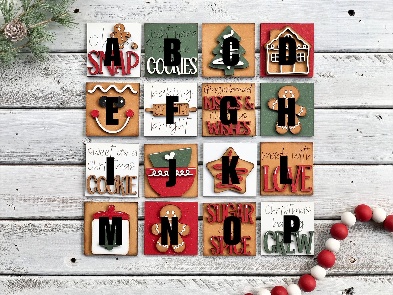 Gingerbread MINI Interchangeable Tile Inserts - Etsy