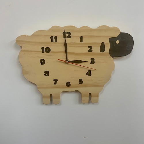 Wood Wall Clock Sheep Kids Wall Clock Nursery Decor Etsy