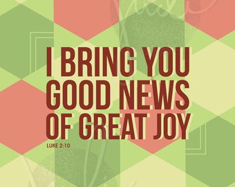 Christmas Poster 11x17 - Digital Download - I Bring You Good News