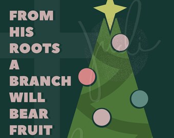 Christmas Poster 11x17 - Digital Download - Isaiah - Christmas Tree