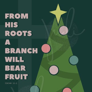 Christmas Poster 11x17 - Digital Download - Isaiah - Christmas Tree