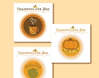 Fall-themed - Thankful for You Print - Digital Download - 3 Designs